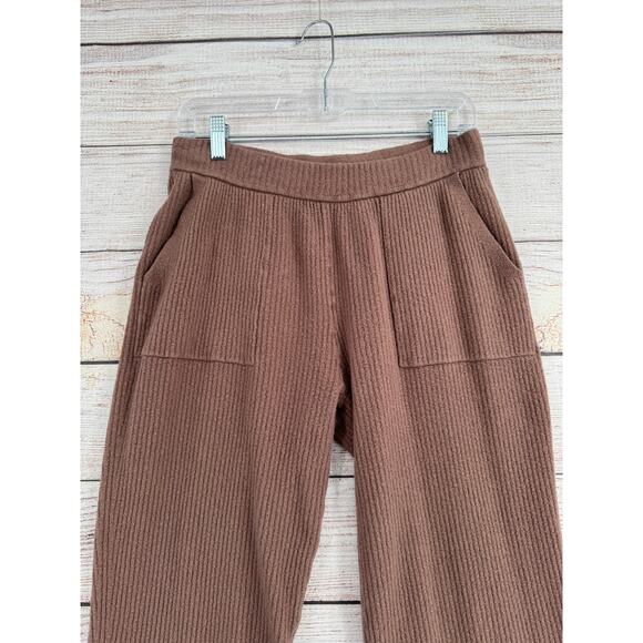 Athleta Brown Ribbed Wide-Leg Pants - Picture 3 of 12